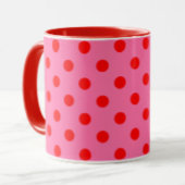 Rot auf rosa Polka Dots Design Tasse