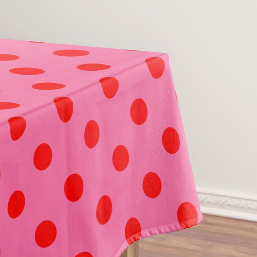 Rot auf rosa Polka Dots Design Tischdecke
