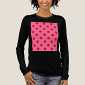 Rot auf rosa Polka Dots Design Tri-Blend Shirt (Vorderseite)