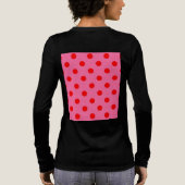 Rot auf rosa Polka Dots Design Tri-Blend Shirt (Rückseite)