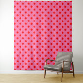 Rot auf rosa Polka Dots Design Wandteppich (Beispiel)