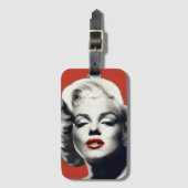 Rot auf roten Lippen Marilyn Gepäckanhänger (Vorderseite Vertikal)