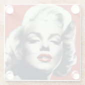 Rot auf roten Lippen Marilyn Glasuntersetzer (Rückseite)