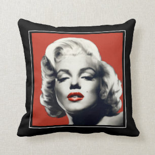 Rot auf roten Lippen Marilyn Kissen