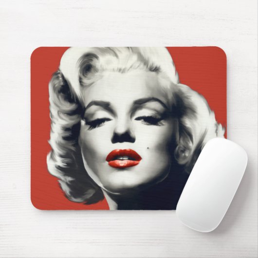 Rot auf roten Lippen Marilyn Mousepad (Mit Mouse)
