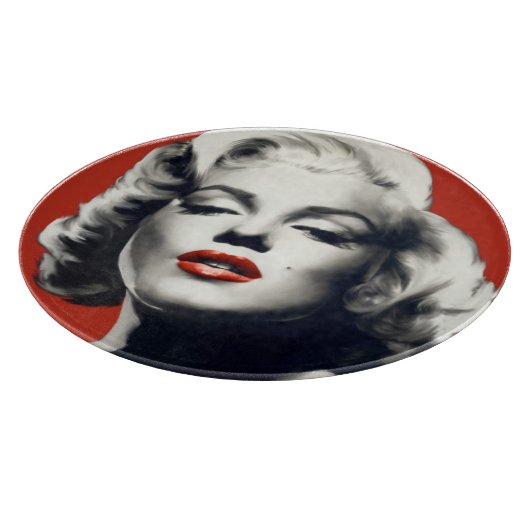 Rot auf roten Lippen Marilyn Schneidebrett (Ecke)