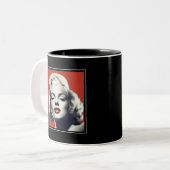 Rot auf roten Lippen Marilyn Zweifarbige Tasse (Vorderseite Links)