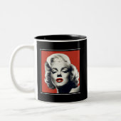 Rot auf roten Lippen Marilyn Zweifarbige Tasse (Links)