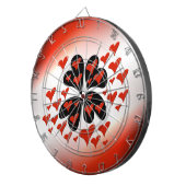 Rot auf schwarzen Herzen Dartscheibe (Vorderseite rechts)