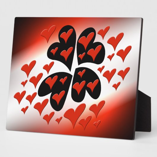 Rot auf schwarzen Herzen Fotoplatte (Seite)