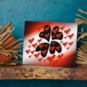 Rot auf schwarzen Herzen Fotoplatte (Seite)