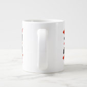 Rot auf schwarzen Herzen Jumbo-Tasse (Rückseite)