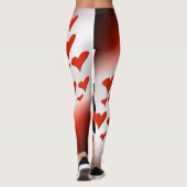 Rot auf schwarzen Herzen Leggings (Rückseite)