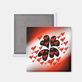 Rot auf schwarzen Herzen Magnet (Vorderseite/Rückseite)