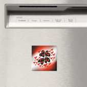 Rot auf schwarzen Herzen Magnet (In Situ (Geschirrspüler))