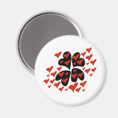 Rot auf schwarzen Herzen Magnet (Vorderseite/Rückseite)