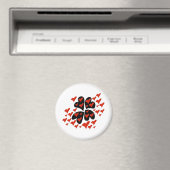 Rot auf schwarzen Herzen Magnet (In Situ (Geschirrspüler))