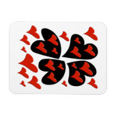Rot auf schwarzen Herzen Magnet (Horizontal)