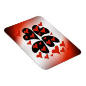 Rot auf schwarzen Herzen Magnet (Rechte Seite)