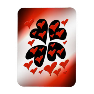 Rot auf schwarzen Herzen Magnet