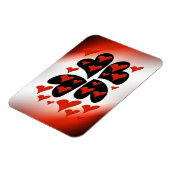 Rot auf schwarzen Herzen Magnet (Linke Seite)