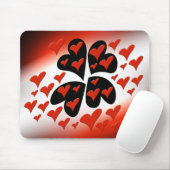 Rot auf schwarzen Herzen Mousepad (Mit Mouse)