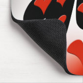Rot auf schwarzen Herzen Mousepad (Ecke)
