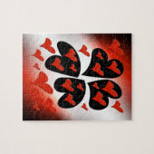 Rot auf schwarzen Herzen Puzzle (Horizontal)