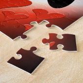 Rot auf schwarzen Herzen Puzzle (Seite)