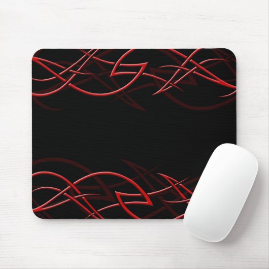 Rot auf schwarzer "Eleganz" Mousepad (Mit Mouse)