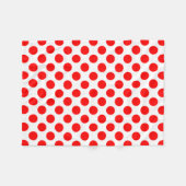 Rot auf weiße große Polka-Punkte Fleecedecke (Vorderseite (Horizontal))