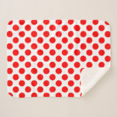Rot auf weiße große Polka-Punkte Sherpadecke (Vorderseite (Horizontal))