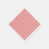 Rot auf weißem, horizontalem Polka-Dotierpapier Serviette (Ecke)