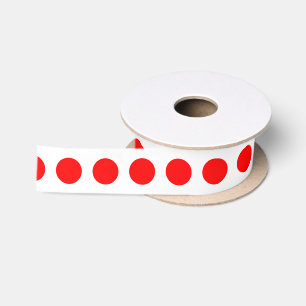 Rot auf weißem Mittelformat Horiz. Polka Dots Ribb Satinband
