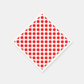 Rot auf weißem Polka-Dotierpapier großer Größe Serviette (Ecke)