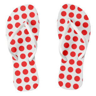Rot auf weißen, großen horizontalen Polka-Punkten Badesandalen