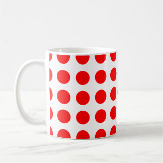 Rot auf weißen, großen horizontalen Polka-Punkten Kaffeetasse