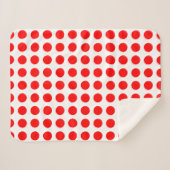 Rot auf weißen, großen horizontalen Polka-Punkten Sherpadecke (Vorderseite (Horizontal))