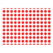 Rot auf weißen, großen horizontalen Polka-Punkten Tischdecke (Vorderseite (Horizontal))