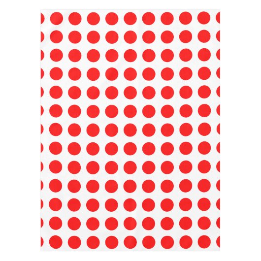 Rot auf weißen, großen horizontalen Polka-Punkten Tischdecke (Vorderseite)