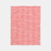 Rot auf weißen, kleinen, horizontalen Polka-Punkte Fleecedecke (Vorderseite)