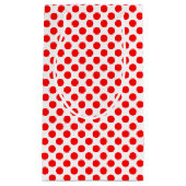 Rot auf weißen Polka-Dosen mittlerer Größe Kleine Geschenktüte (Vorderseite)