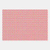 Rot auf weißen Polka Dots in verschiedenen Größen Geschenkpapier Set (Vorderseite 3)