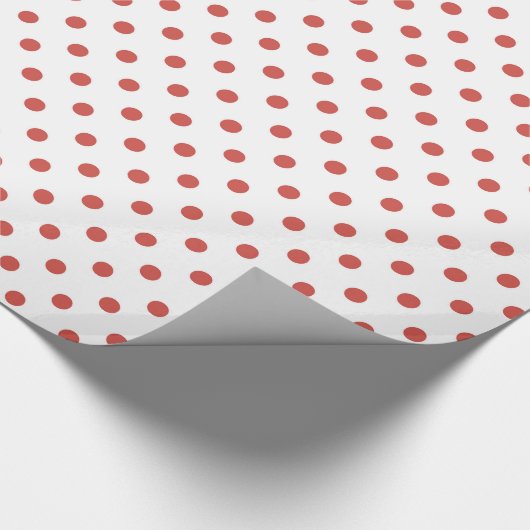 Rot auf weißen Tupfen Geschenkpapier (Ecke)