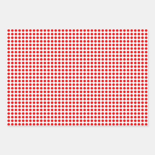 Rot auf weißen, verschiedenen Größen horizontal Po Geschenkpapier Set (Vorderseite 3)