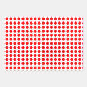 Rot auf weißen, verschiedenen Größen horizontal Po Geschenkpapier Set (Vorderseite 2)