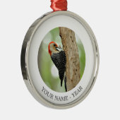 Rot-Aufgeblähter Specht Ornament Aus Metall (Rechts)