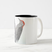 Rot aufgeblähter Specht Zweifarbige Tasse (VorderseiteRechts)