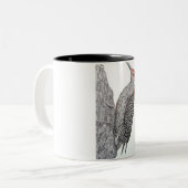 Rot aufgeblähter Specht Zweifarbige Tasse (Vorderseite Links)