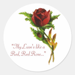 Rot, Aufkleber für Rote Rosen